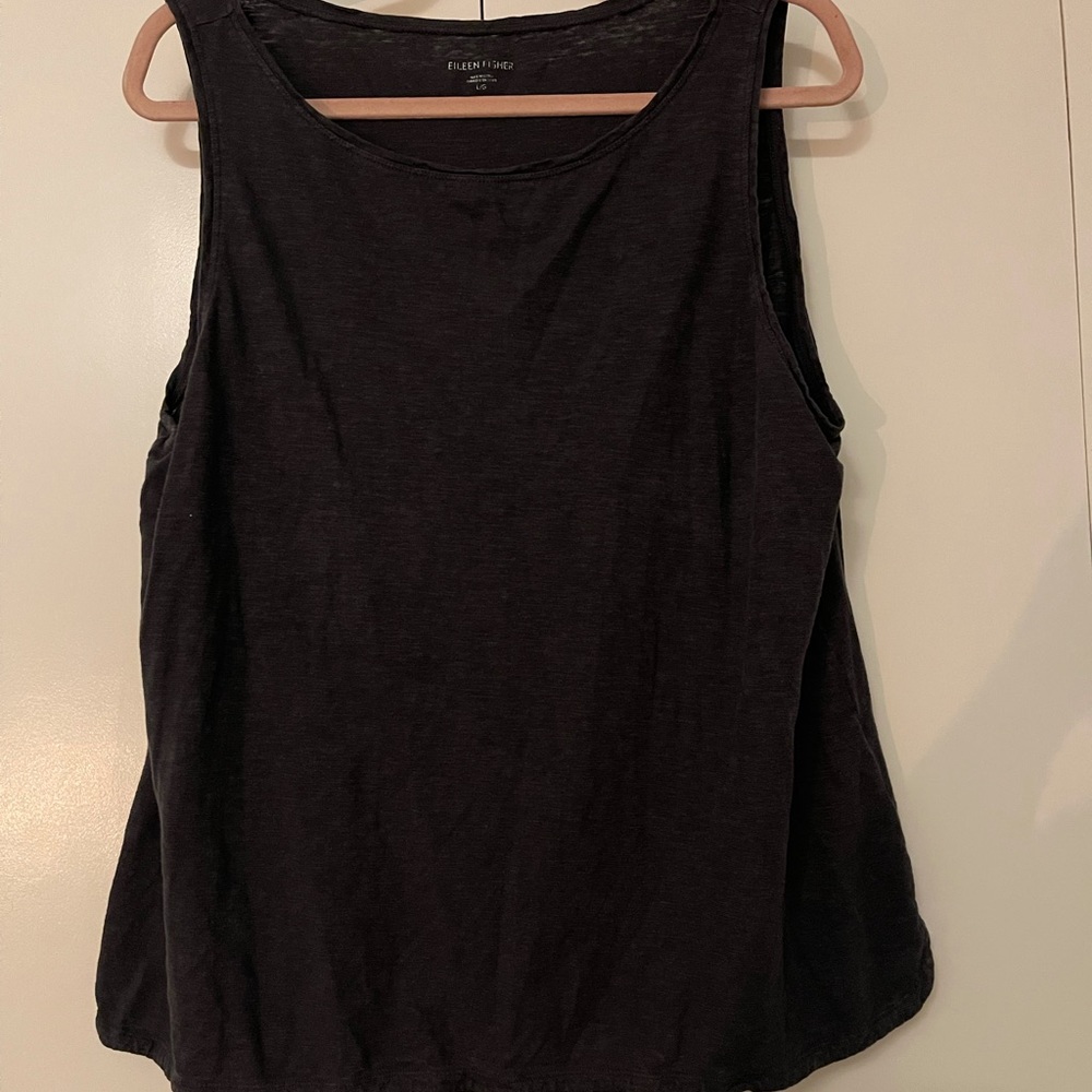 EILEEN FISHER | Women’s Large Charcoal Colored Tank 55% Hemp 45% Organic Cotton